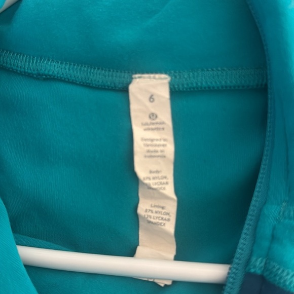 Lululemon Stride Hooded Full Zip Jacket Teal/Blue size 6 Long Sleeve Hoodie - Picture 7 of 9